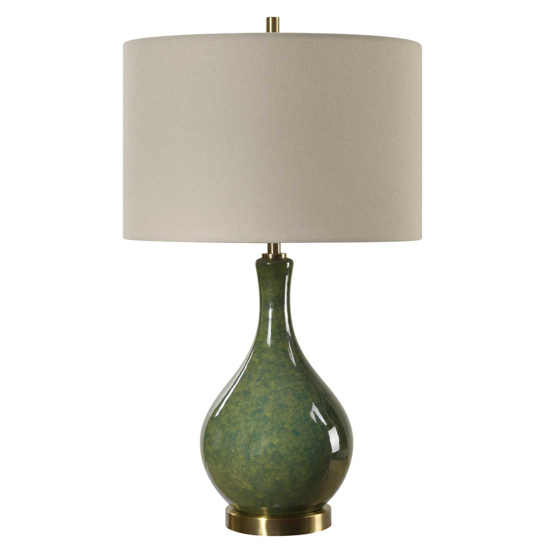 Cassville Ceramic Table Lamp, Green, Beige