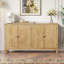 Armoire multimédia 59 po avec rangement ouvert, aspect rétro, pour l'espace de rangement pour le divertissement dans la chambre à coucher, design et organisation