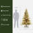 7Ft Pre-Lit Artificial Gold Mixed Christmas Tree with Glitter Decor