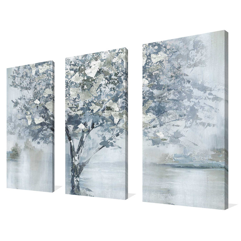 Feuillage d'automne - ensemble de 3 reproductions d'art sur toile tendue, H 24 po x l 36 po x P 0,75 po