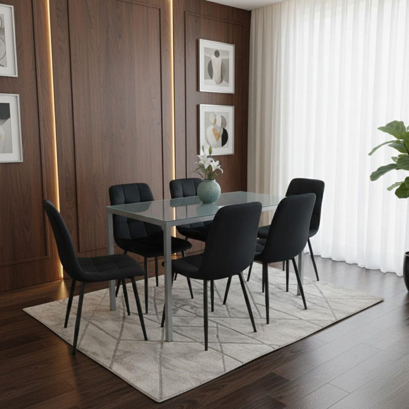 6 - Person Dining Set, Black