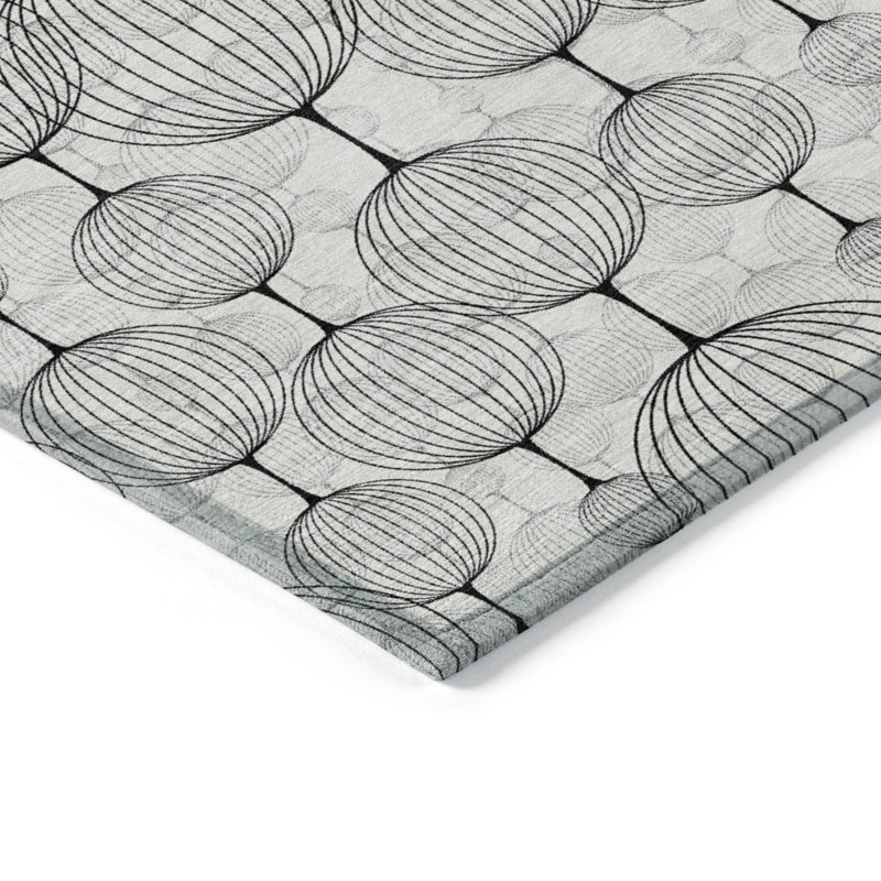 Tapis blanc intérieur / extérieur lavable à la machine Mahaney ACN732, Runner 2'3" x 7'6"