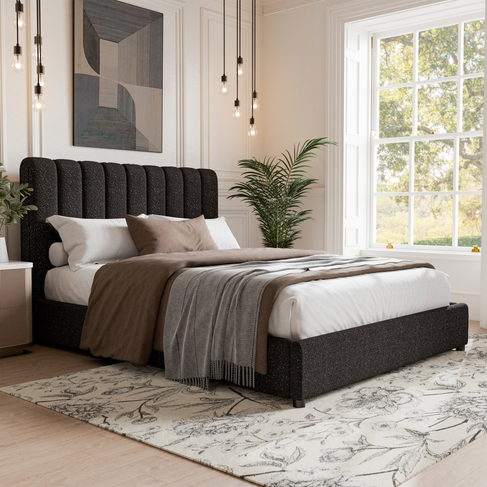 Celal Platform Bed, Queen, Black