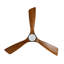 Ventilateur de plafond en bois massif de 52 pouces avec ensemble d'éclairage à DEL à intensité variable à intensité variable, 6 vitesses, ventilateur de plafond à télécommande pour patio, salon, chambre à coucher, bureau, intérieur (noir mat + bois)-129418082-129418083
