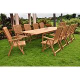 Harlow Outdoor 11 - Piece Teak Dining Set
