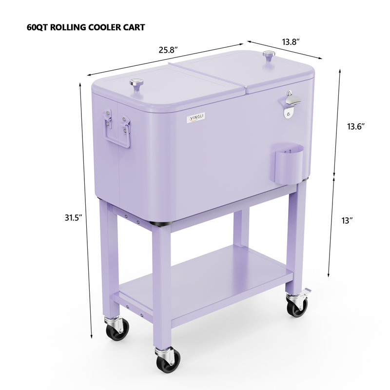 Winado Chariot refroidisseur extérieur amovible, Violet
