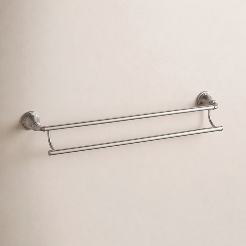 Devonshire Double 24" Wall Mounted Towel Bar, Vibrant Brushed Nickel