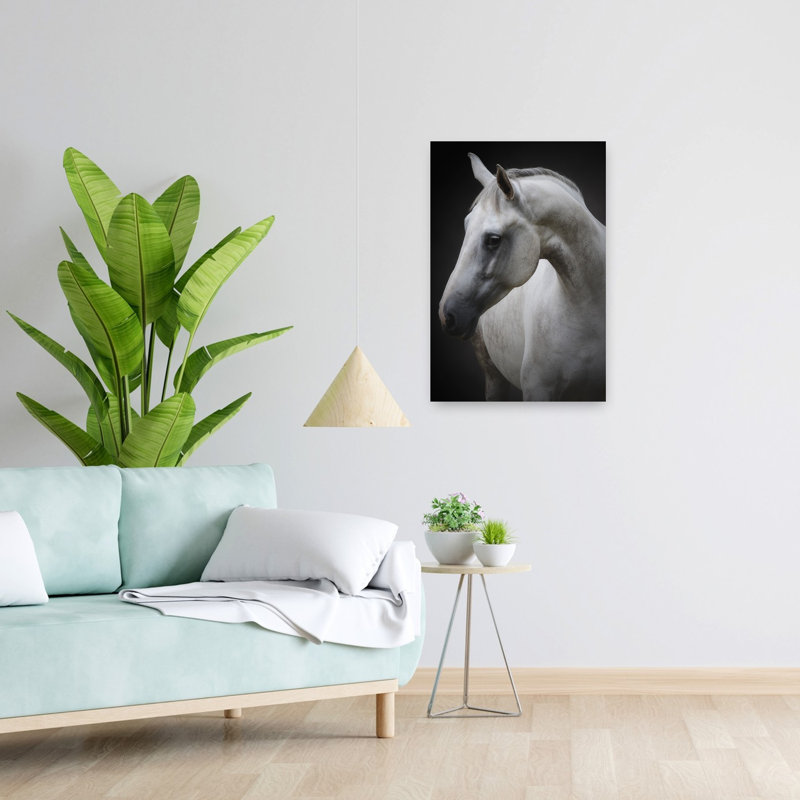 Majestic White Horse 1 Piece Wrapped Canvas Wall Art, 60.96 cm H x 40.64 cm W