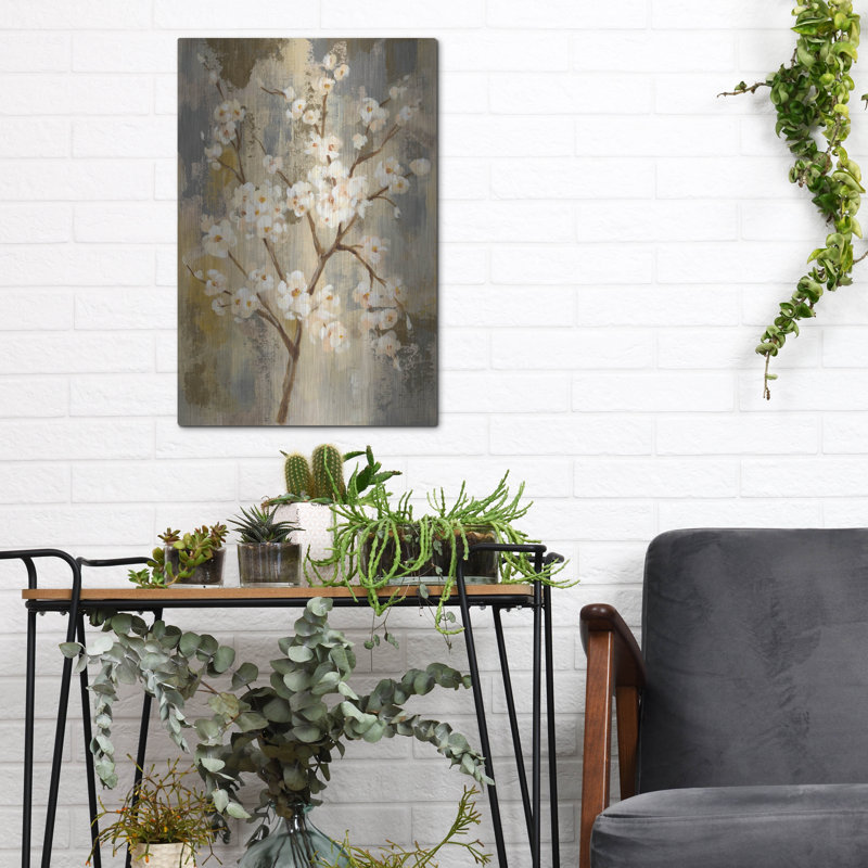 Art mural en métal luxueux «Neutral Branches I» par Silvia Vassileva, 24 po x 36 po, H 16 po x l 12 po