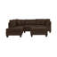 Canapé modulaire réversible et repose-pieds 3 pièces couleur chocolat-2062127507