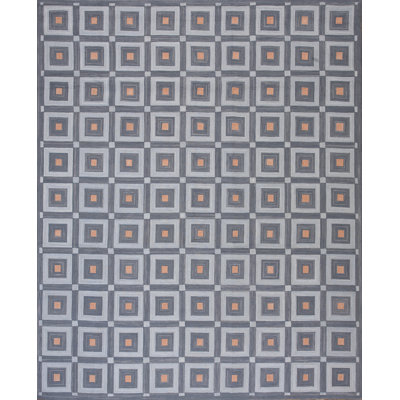 American Hooked Wool Geometric Area Rug