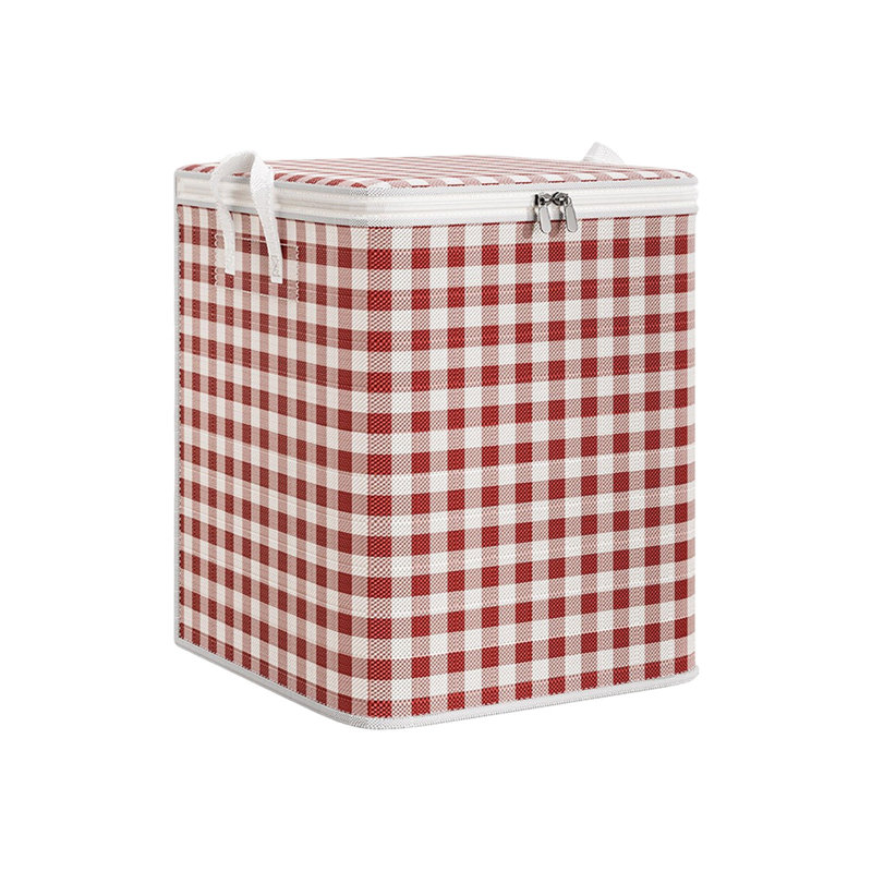  Double Zipper Storage Bins with Lids, Heavy Duty Closet Organizers and Storage, Foldable Clothes Storage Bags, Storage Containers for Blanket, Comforter, Pillow, Bedding (Red, L)