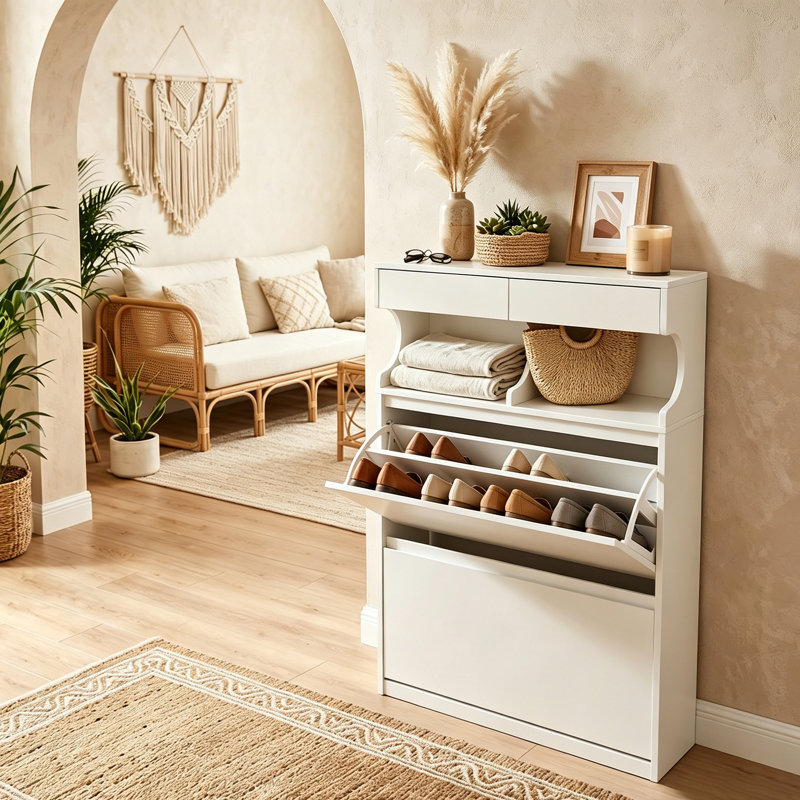 12 Pair Flip Down Shoe Storage