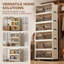 6 Tier Stackable Storage Bins with Lid and Wheels Folding Storage Boxes for Home