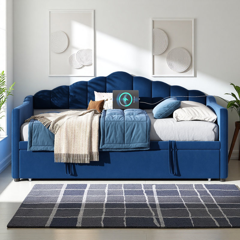 Lits de jour Mid-Century Modern, Blue