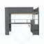 Lit mezzanine en bois avec bureau, tablettes multiples, DEL et station de charge