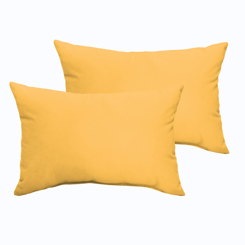 Selene Outdoor Reversible Throw Pillow, Butter Yellow