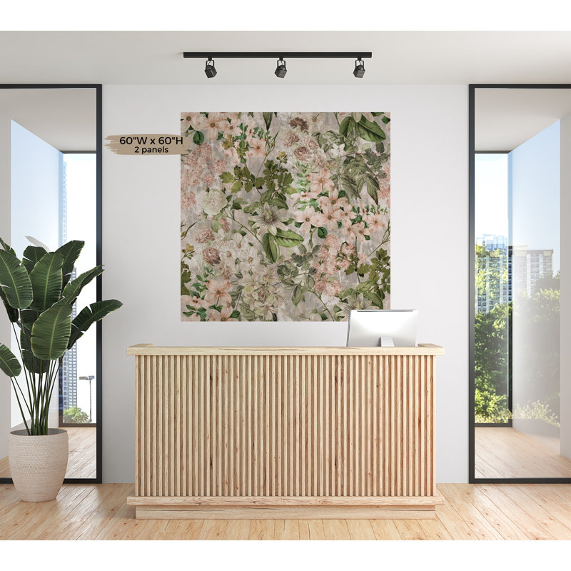 Adhésif décoratif floral Jahmarley - Jardin romantique, L 96 po x l 210 po