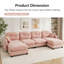 Canapé modulaire Cloud avec accoudoirs en tissu chenille, conception plissée matelassée, conception ergonomique, mousse haute densité, accoudoirs élégants, base en bois de haute qualité-734554076