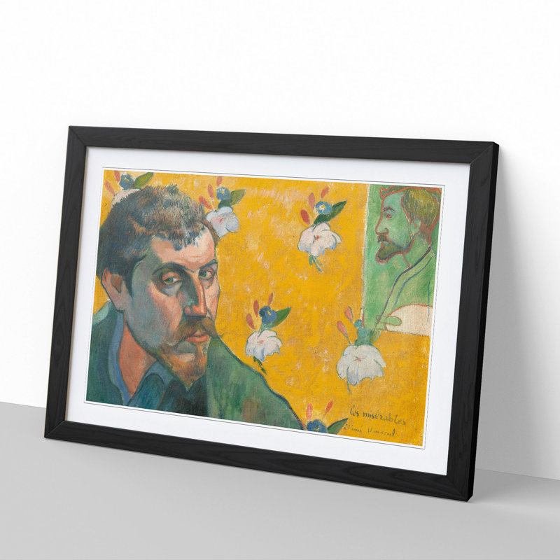 Self-Portrait Vol.4 by Paul Gauguin - Picture Frame Painting, 36cm H x 48cm W x 2cm D, Black Framed