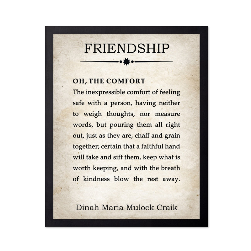 Friendship Quote, Black Framed, Poster, 16"H x 20"W