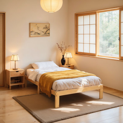 12 Inch Solid Wood Platform Bed Frame,Wooden Bed Frame with No Box Spring Needed