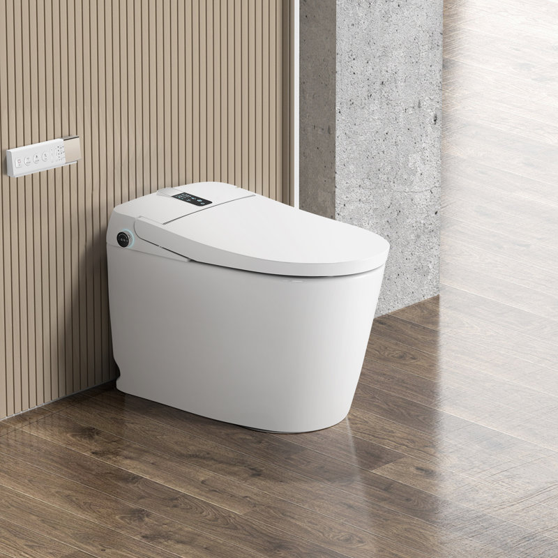 19"H Smart Toilet with 4-Season Temperature Heated Seat, Auto Open/Close, Auto Flush, Female/Rear Wash with 4-levels Adjustable Warm Air Dryer