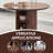 Round Dining Table with Two-Layer Storage and Sliding Door