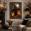 Art mural sur toile, "Chat noir dans un chapeau de sorcière"-2000735452