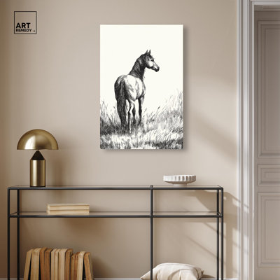 Art mural de cuisine sur toile Grassy Steed II