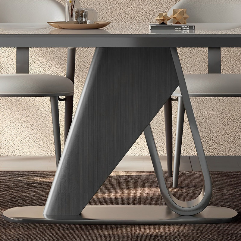 Table de salle à manger rectangulaire en pierre claire, H 29,52 po x L 62,99 po x l 35,43 po