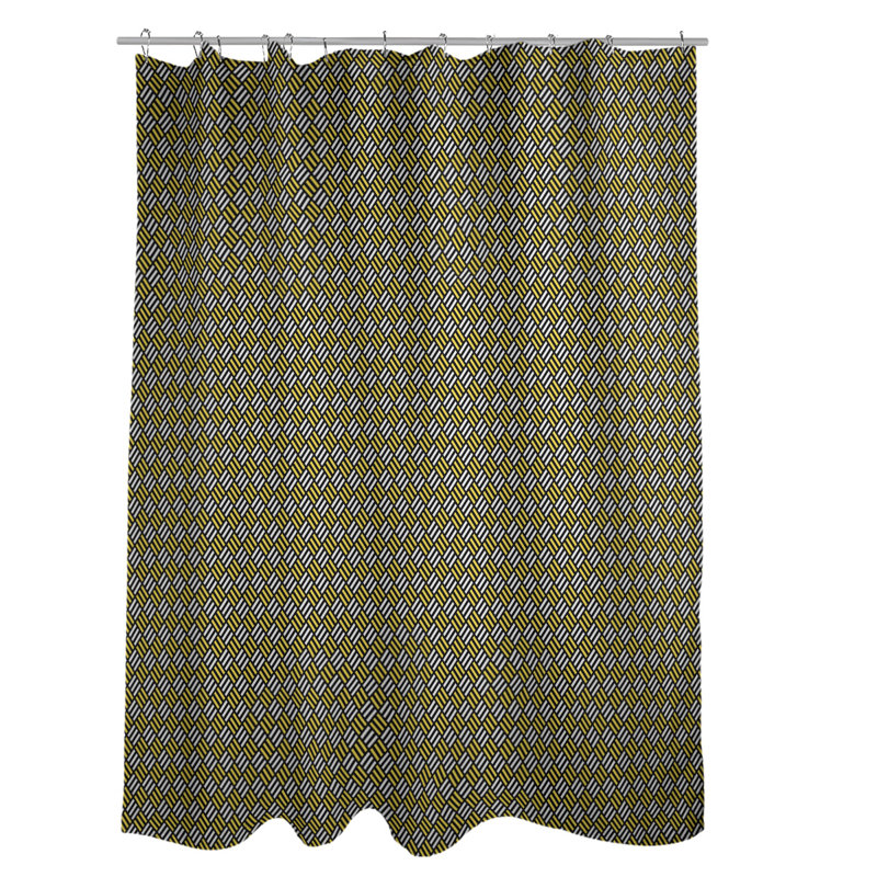 Rideau de douche simple à motif de losanges classiques, Jaune
