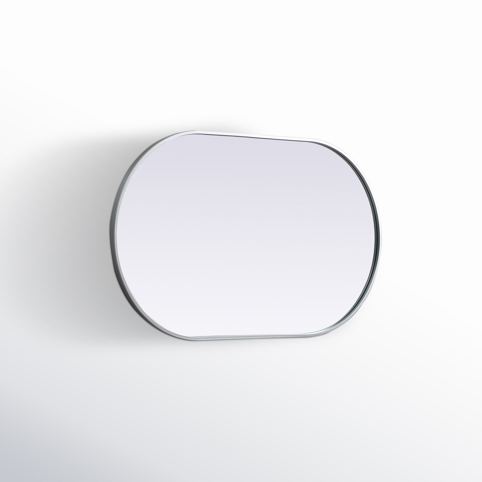 Sabine Metal Pill Wall Mirror, Silver, 40" x 24"