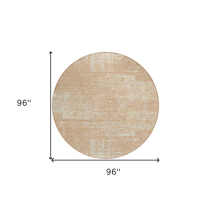 Tapis rond 8 po Coral and Salmon