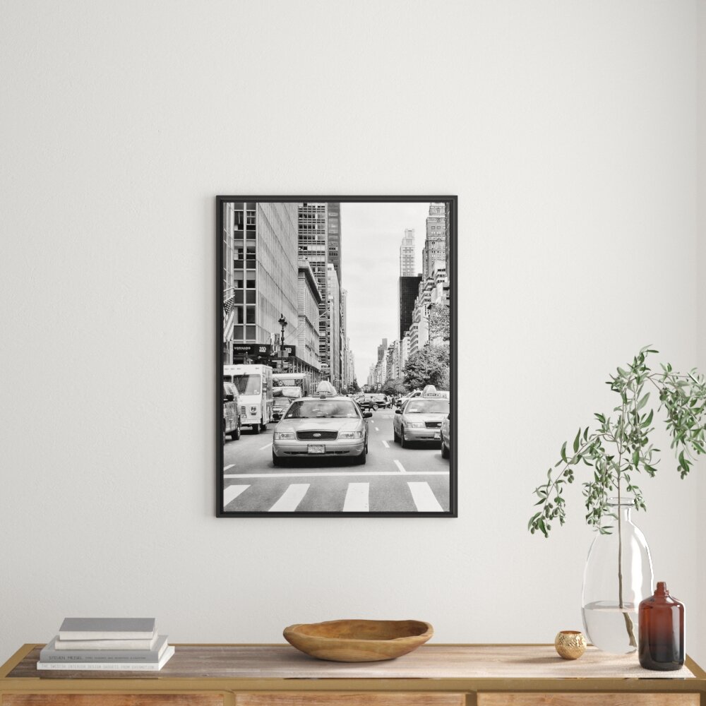 Gerahmtes Wandbild Taxi in New York