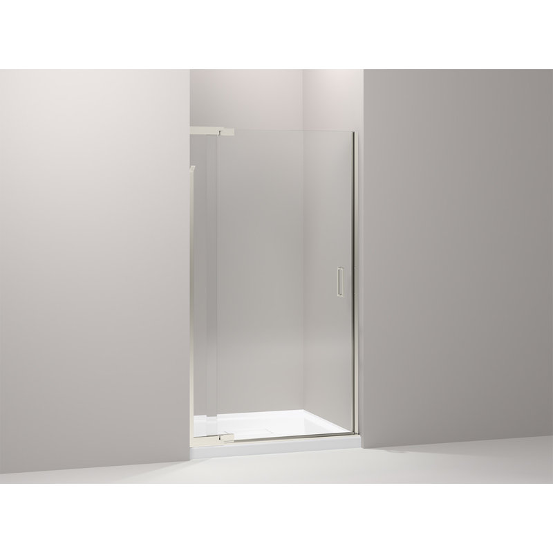 Purist® 39" W x 72" H Pivot Frameless Shower Door with CleanCoat® Technology, Vibrant Brushed Nickel