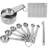 Kaluns Measuring Cups, Measuring Spoons,16 Piece Stainless Steel Measuring Cups And Spoons Set Includes Leveller And Measurements Card, Heavy-Duty, Heat And Rust Resistant