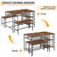 Ensemble de table de salle à manger de 47 pouces pour 4, 3 pièces avec 2 bancs, support à vin et 2 tablettes de rangement pour appartement-130202893-130202894-130202896-130202898
