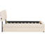 Lit plateforme simple tapissier avec lit gigogne en molleton beige agréable