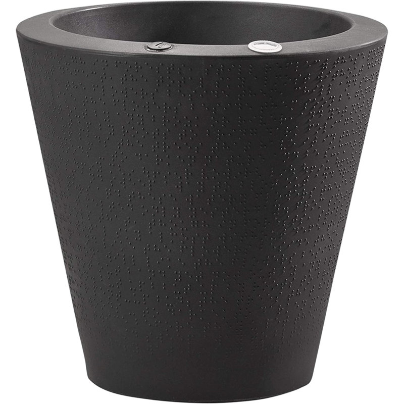Self-Watering Dot TruDrop Plastic Pot Planter, Black, 26" H x 26" W x 26" D
