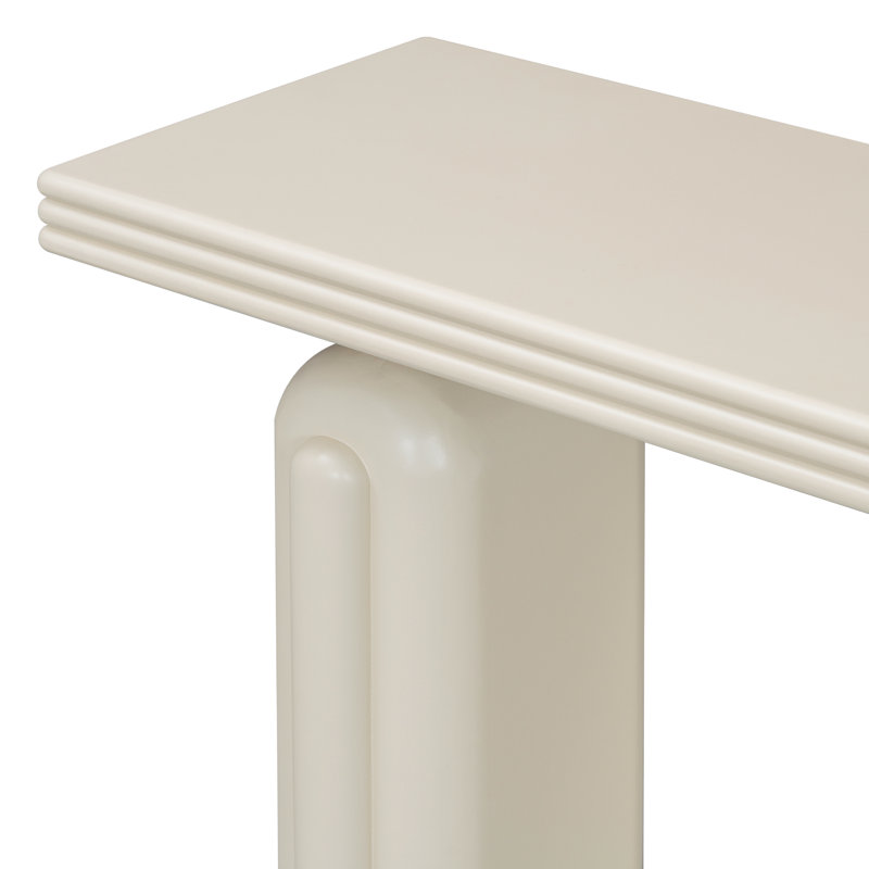 Console Table With 2 Curved Legs, Beige