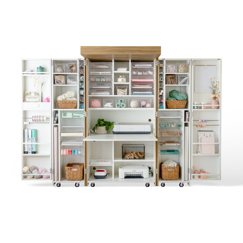 DreamBox Craft Cabinet- All-in-One Storage & Workspace, Brown