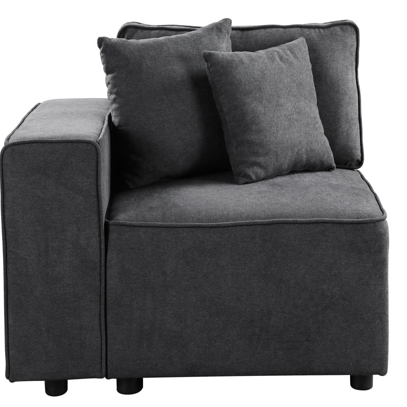 Grey Modern Accent Armchair With Soft Back And Cozy Seat Style Comfortable Seating