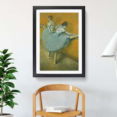 Ballet Ballerina Dancers at the Bar by Edgar Degas - Picture Frame Painting