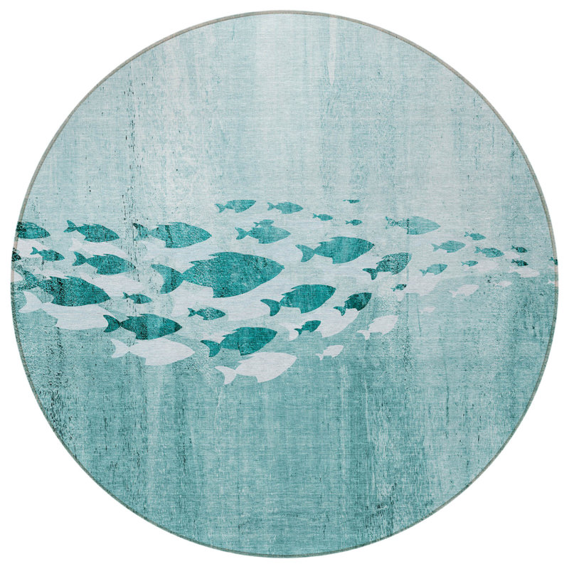 HomeRoots Round Machine Woven Area Rug
