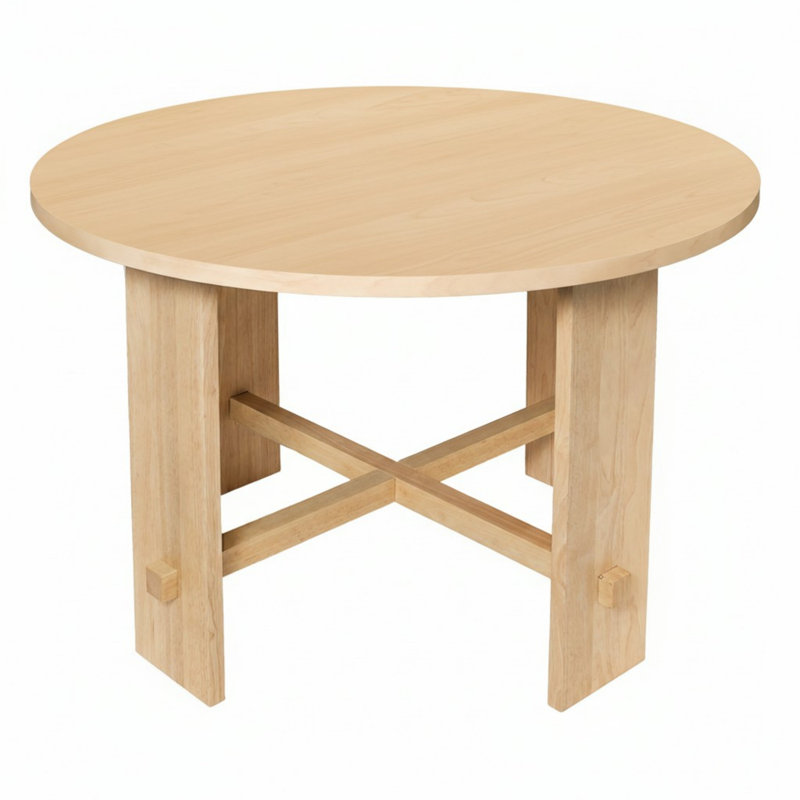 Table de salle à manger d'intérieur en bois massif, naturel