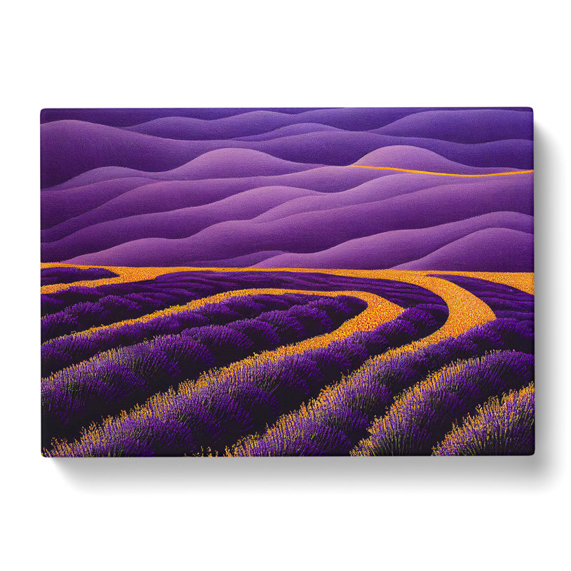 Lovable Lavender Flower Field - Wrapped Canvas, 40cm H x 60cm W x 3cm D