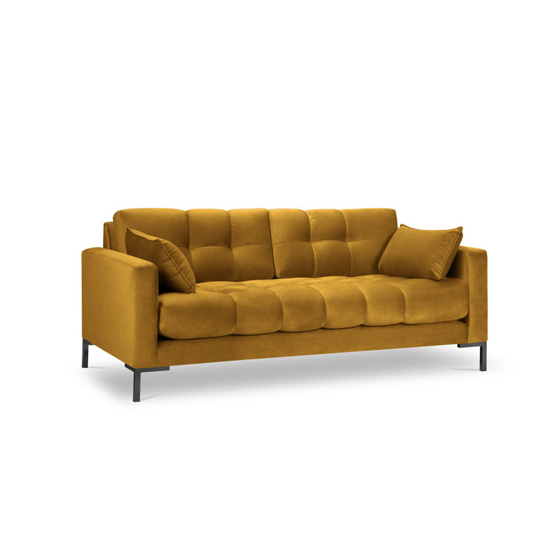 Francisca 2 Seater Sofa, Yellow, Black