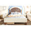 Lit plateforme simple avec tiroir de rangement, structure de lit simple en bois avec tête de lit ronde, aucun sommier nécessaire, beige et naturel profond-532216290-532216293
