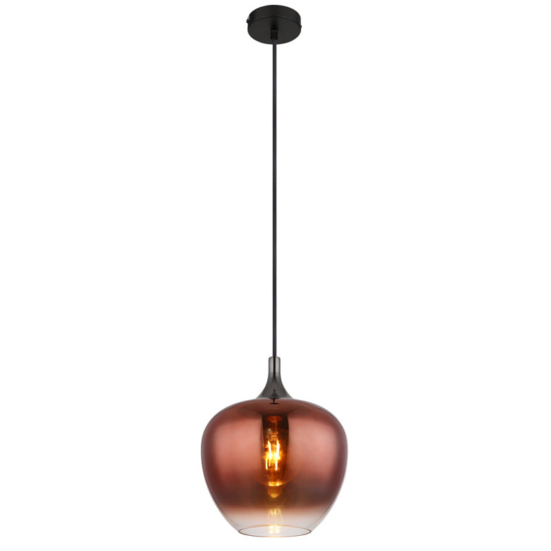 22.1 1 - Light Matte Black Pendant, Copper-coloured